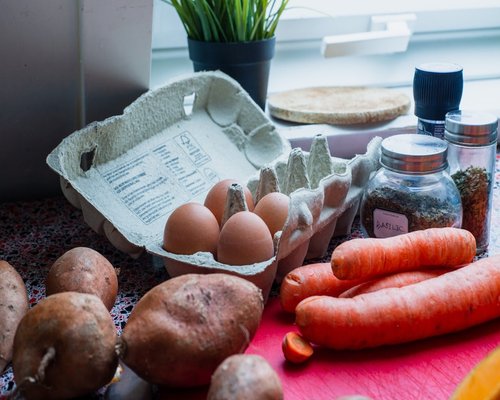 Ingredientes frescos y comida casera saludable